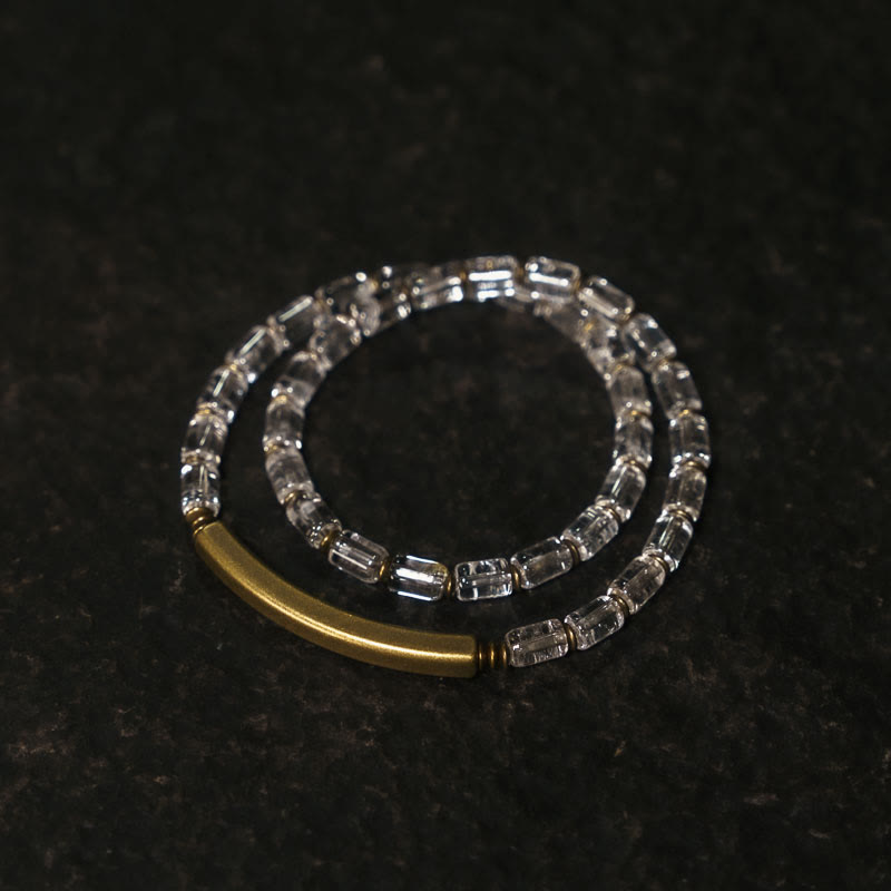 Square White Crystal Copper Luck Bracelet