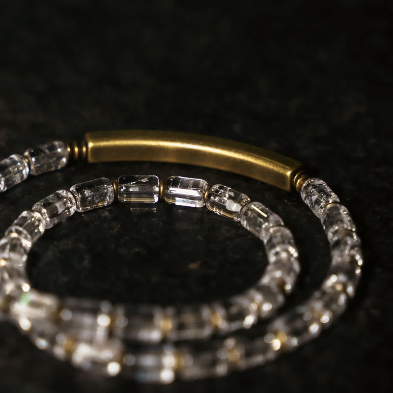 Square White Crystal Copper Luck Bracelet
