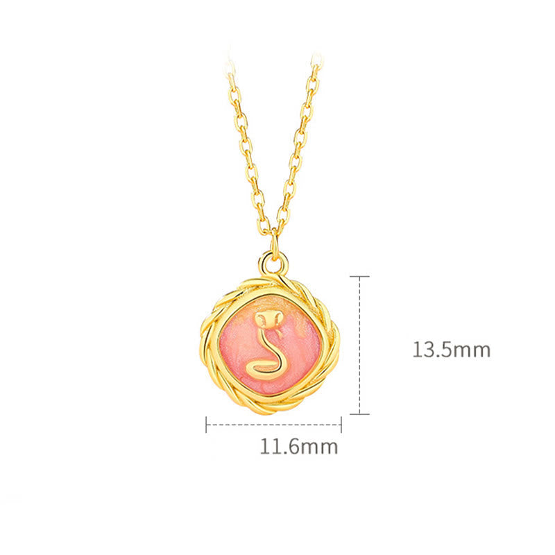 925 Sterling Silver Year Of The Snake Golden Snake Luck Bracelet Necklace Pendant