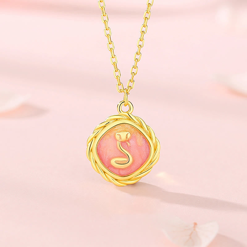 925 Sterling Silver Year Of The Snake Golden Snake Luck Bracelet Necklace Pendant