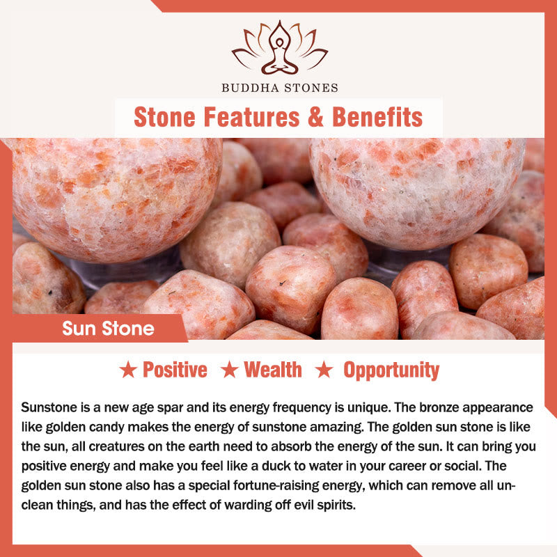 "Wishing You Light and Happiness" Sun Stone Bracelet Includes Gift Message Card