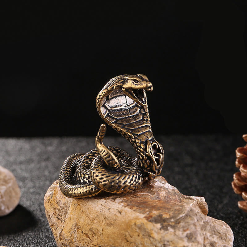 Mini Small Year of the Snake Cobra Brass Copper Home Decoration