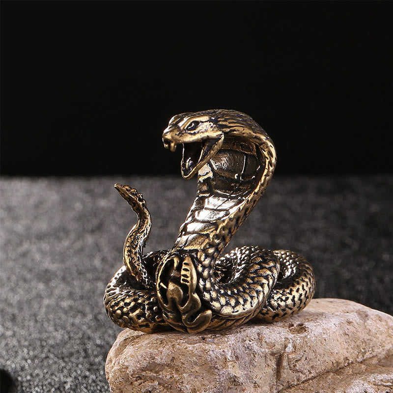 Mini Small Year of the Snake Cobra Brass Copper Home Decoration