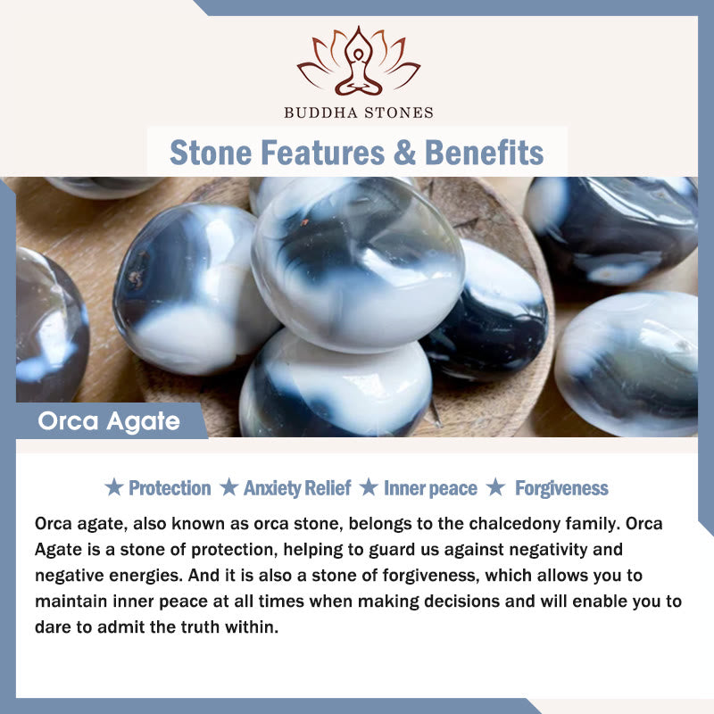 "May the Stars Guide Your Dreams" Orca Agate Bracelet Includes Gift Message Card