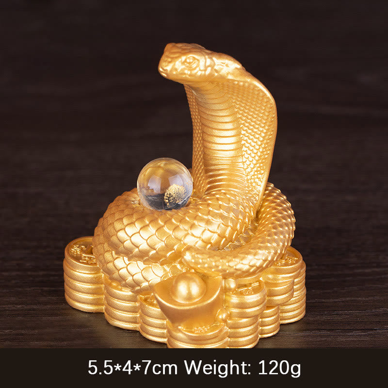 Year Of The Snake Ingots Copper Coins Ball Wealth Resin Statue Home Decoration