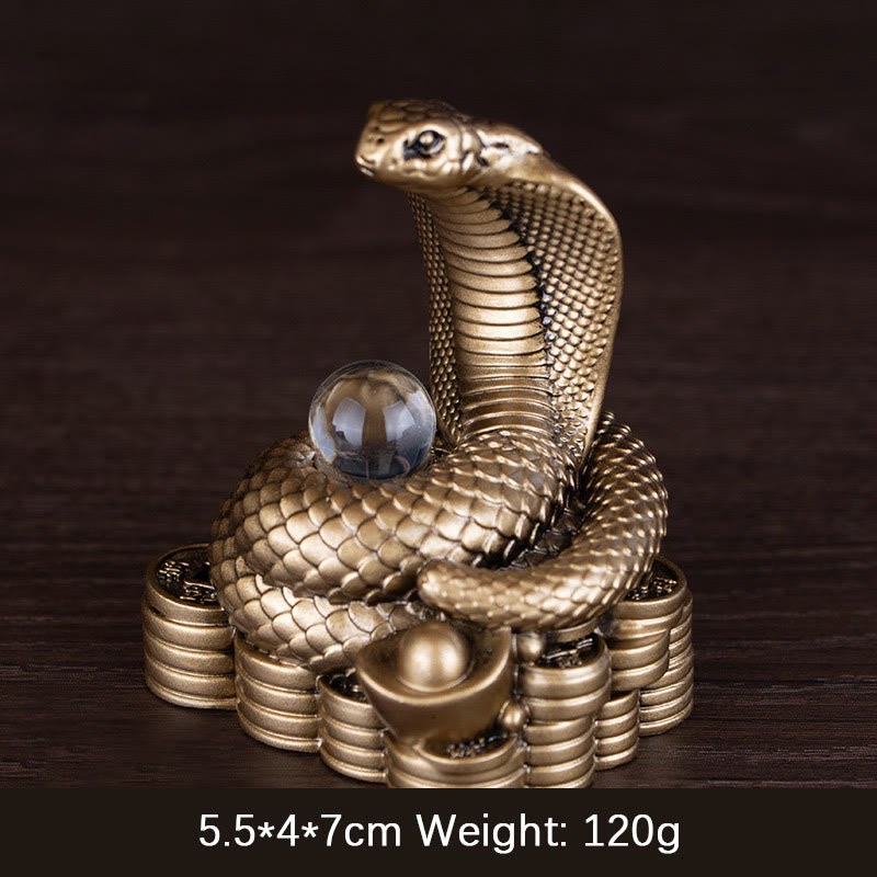 Year Of The Snake Ingots Copper Coins Ball Wealth Resin Statue Home Decoration