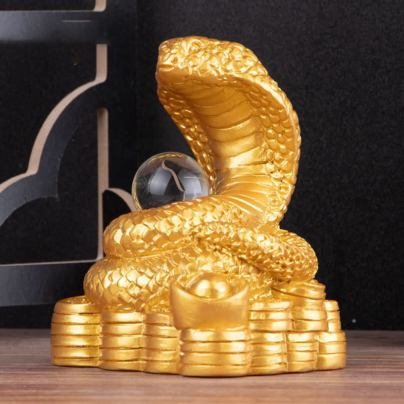 Year Of The Snake Ingots Copper Coins Ball Wealth Resin Statue Home Decoration