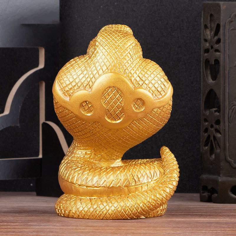 Year Of The Snake Ingots Copper Coins Ball Wealth Resin Statue Home Decoration