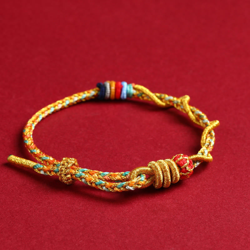 Yellow String Year Of The Snake Protection Braided Bracelet