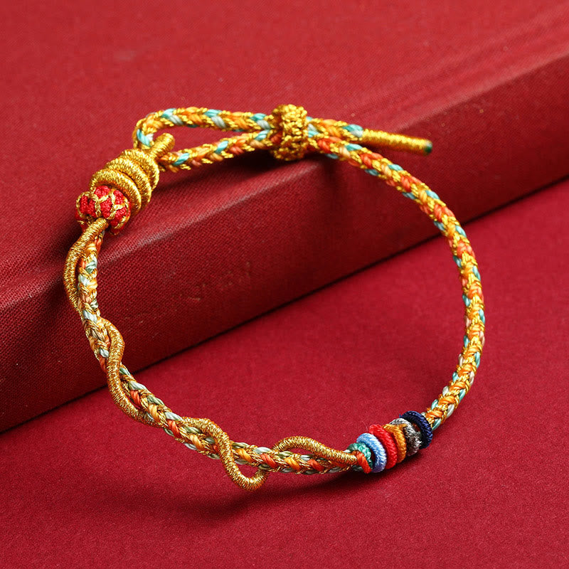 Yellow String Year Of The Snake Protection Braided Bracelet