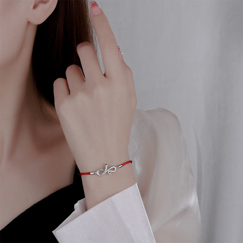 Braided Red String & 999 Sterling Silver Snake Zodiac Bracelet