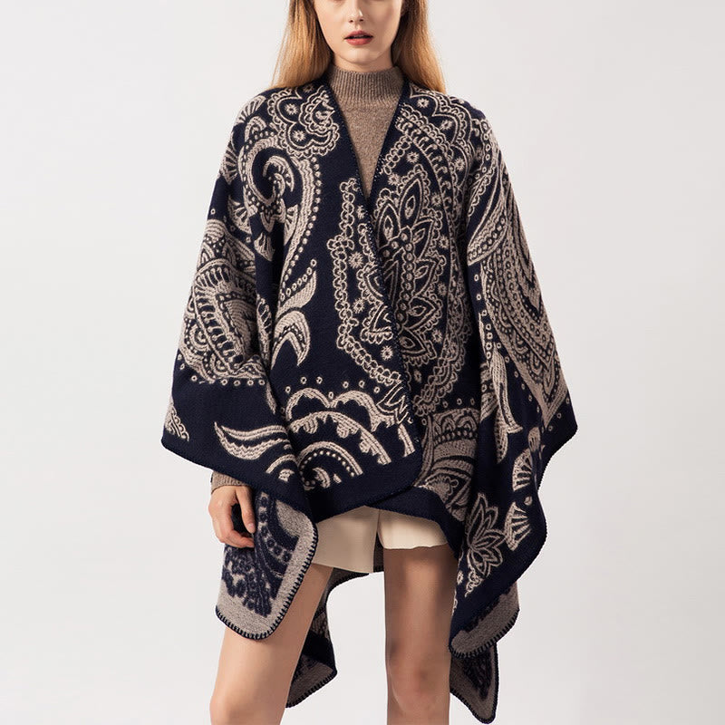Tibetan Cashew Flower Shawl Fall Winter Cozy Scarf Wrap