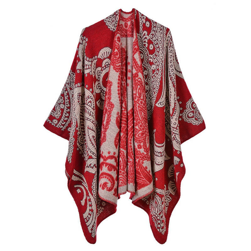 Tibetan Cashew Flower Shawl Fall Winter Cozy Scarf Wrap