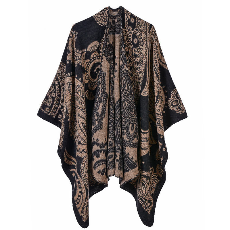 Tibetan Cashew Flower Shawl Fall Winter Cozy Scarf Wrap