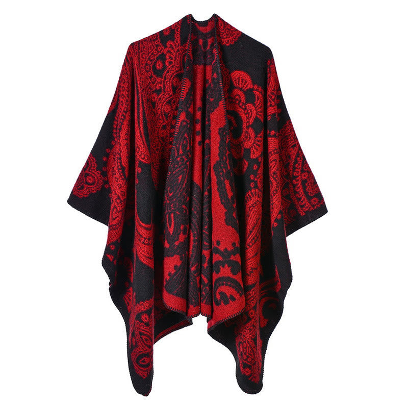 Tibetan Cashew Flower Shawl Fall Winter Cozy Scarf Wrap