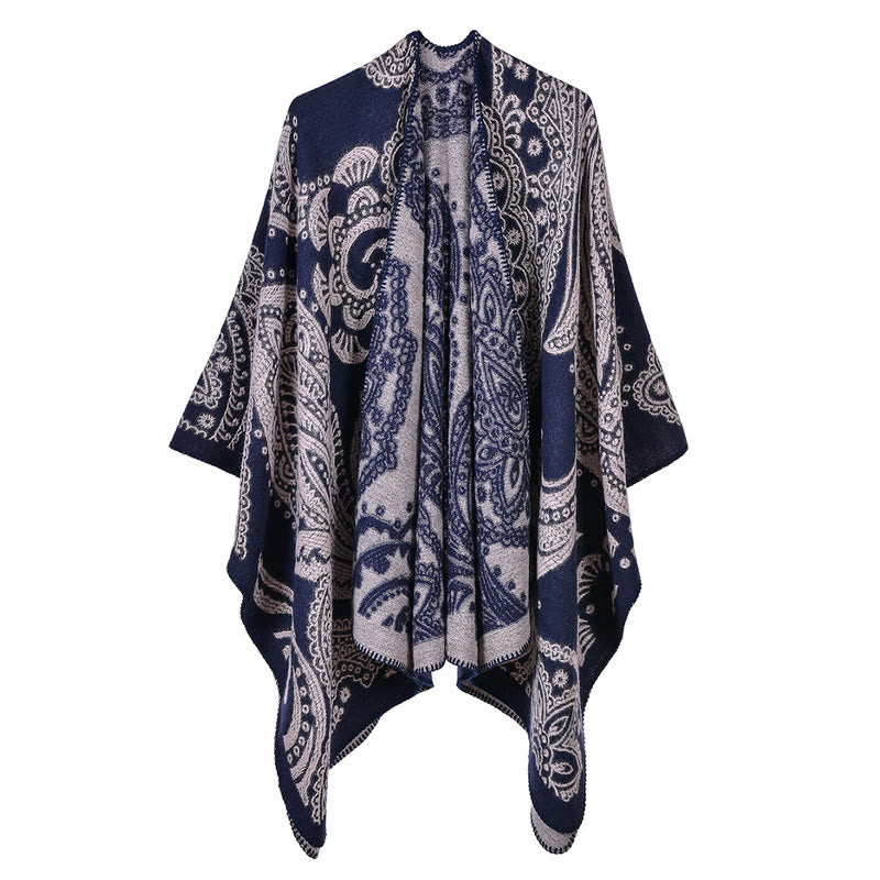 Tibetan Cashew Flower Shawl Fall Winter Cozy Scarf Wrap