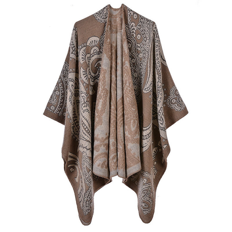 Tibetan Cashew Flower Shawl Fall Winter Cozy Scarf Wrap