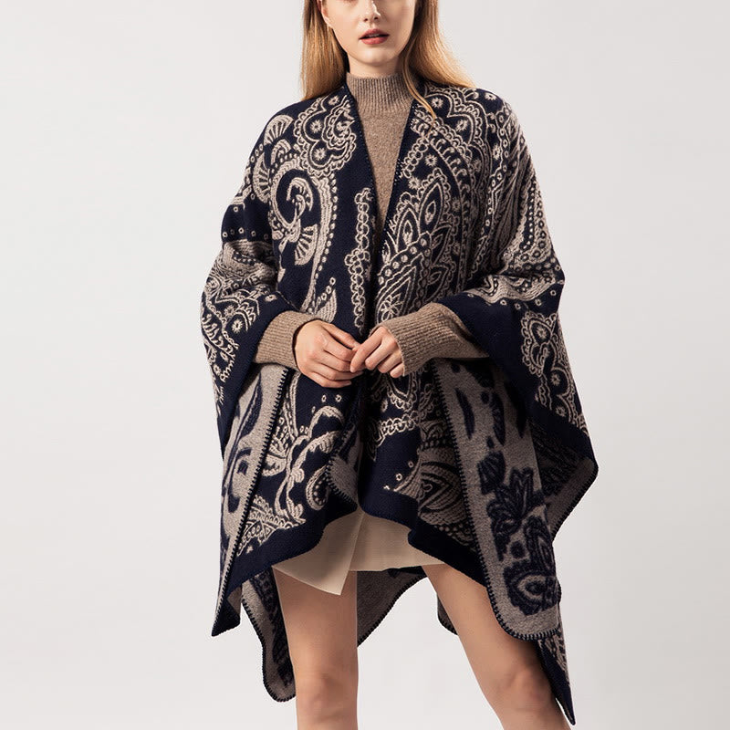 Tibetan Cashew Flower Shawl Fall Winter Cozy Scarf Wrap