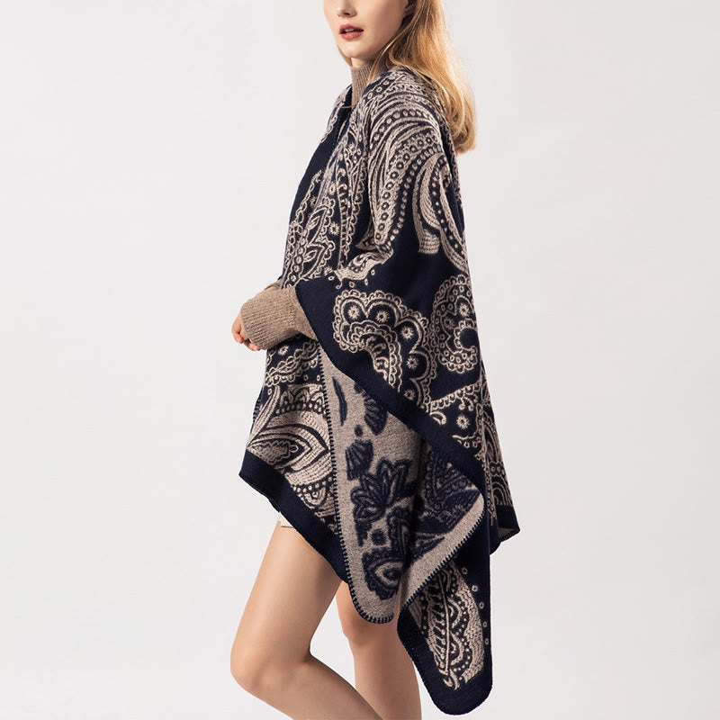 Tibetan Cashew Flower Shawl Fall Winter Cozy Scarf Wrap