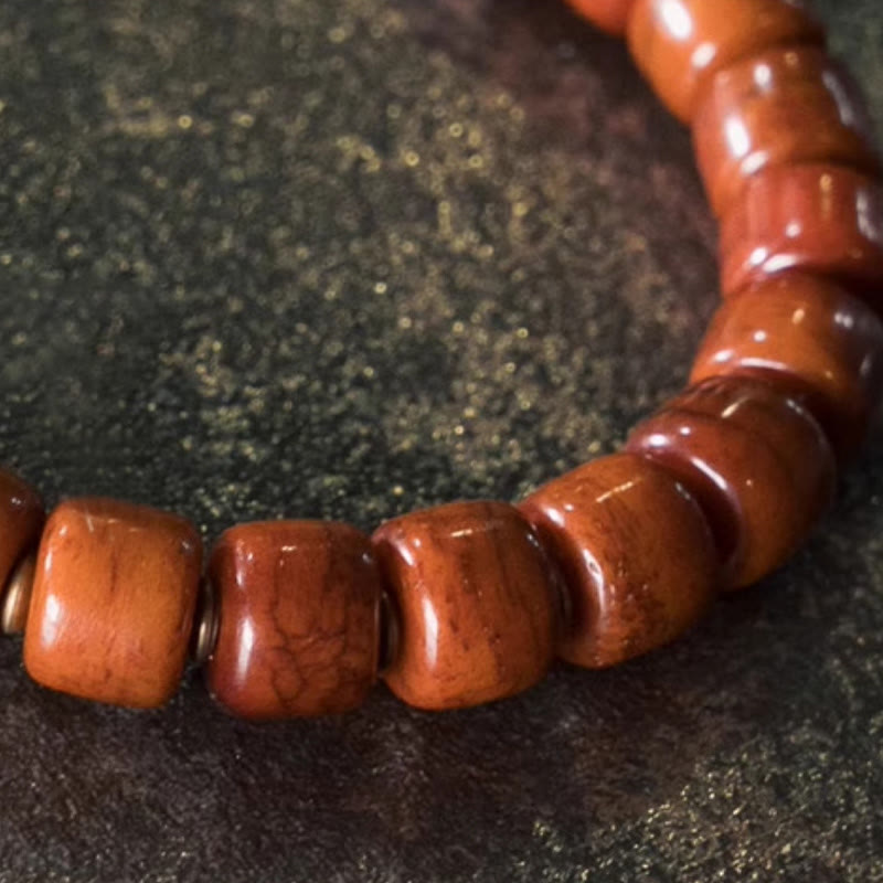 Handmade Bone Beads & Copper Cone Pendant Grounding Bracelet