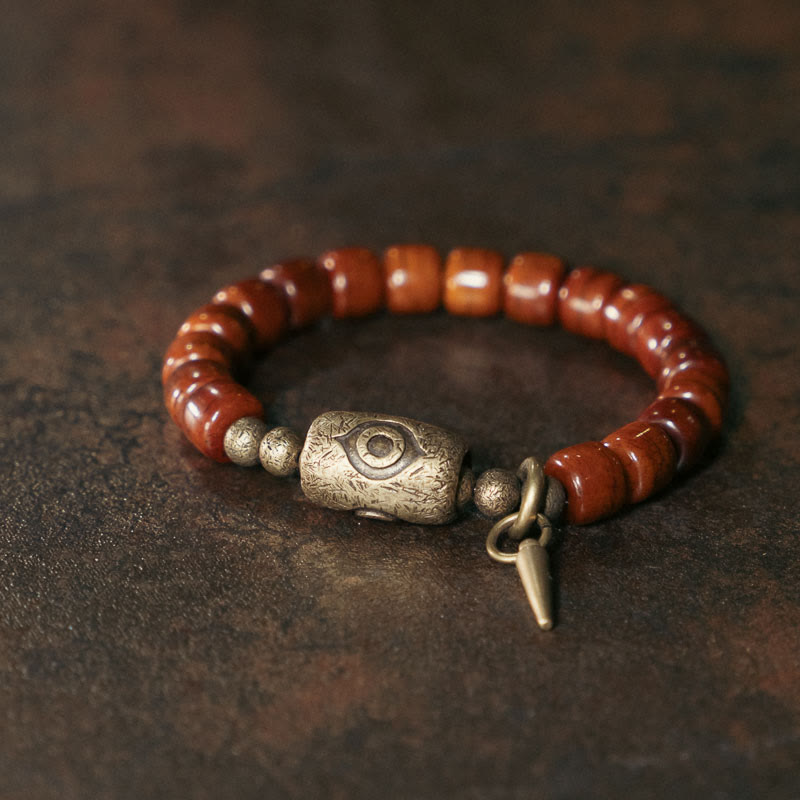 Bone Beads Dzi Shape Copper Cone Pendant Strength Bracelet