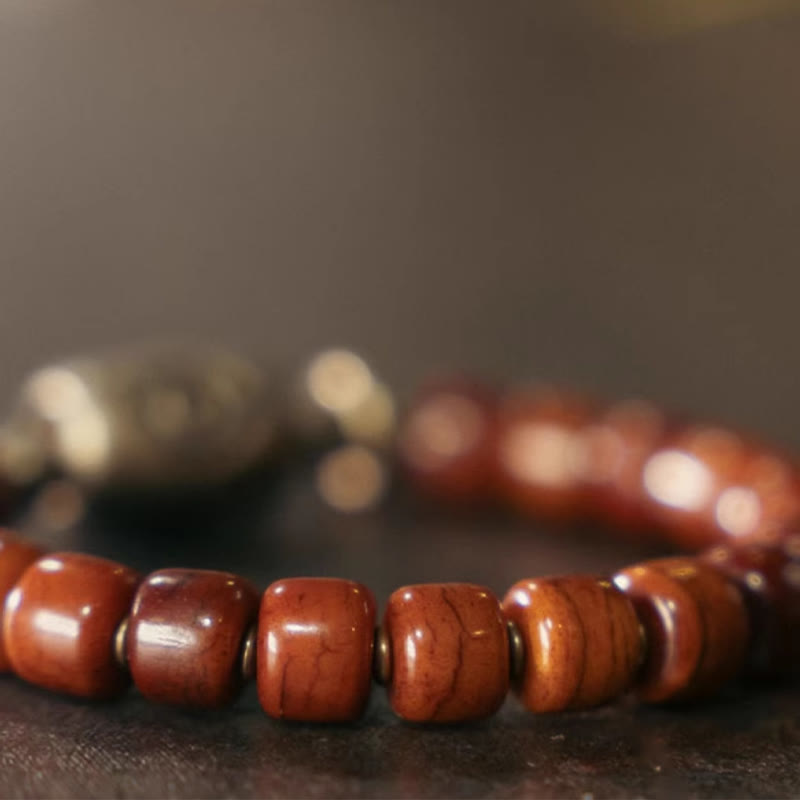 Bone Beads Dzi Shape Copper Cone Pendant Strength Bracelet
