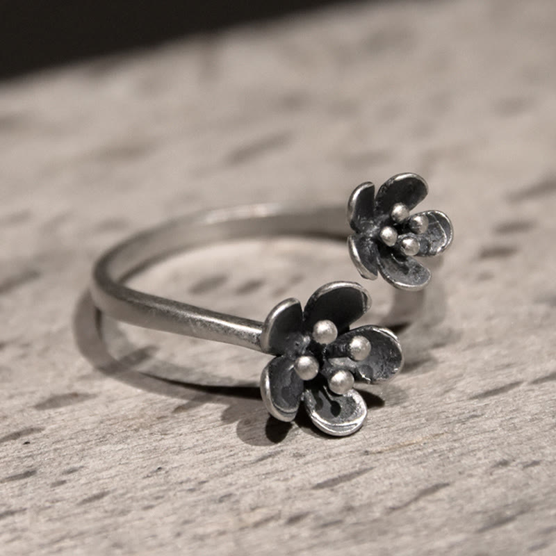925 Sterling Silver Open Floral Ring for Growth and Renewal