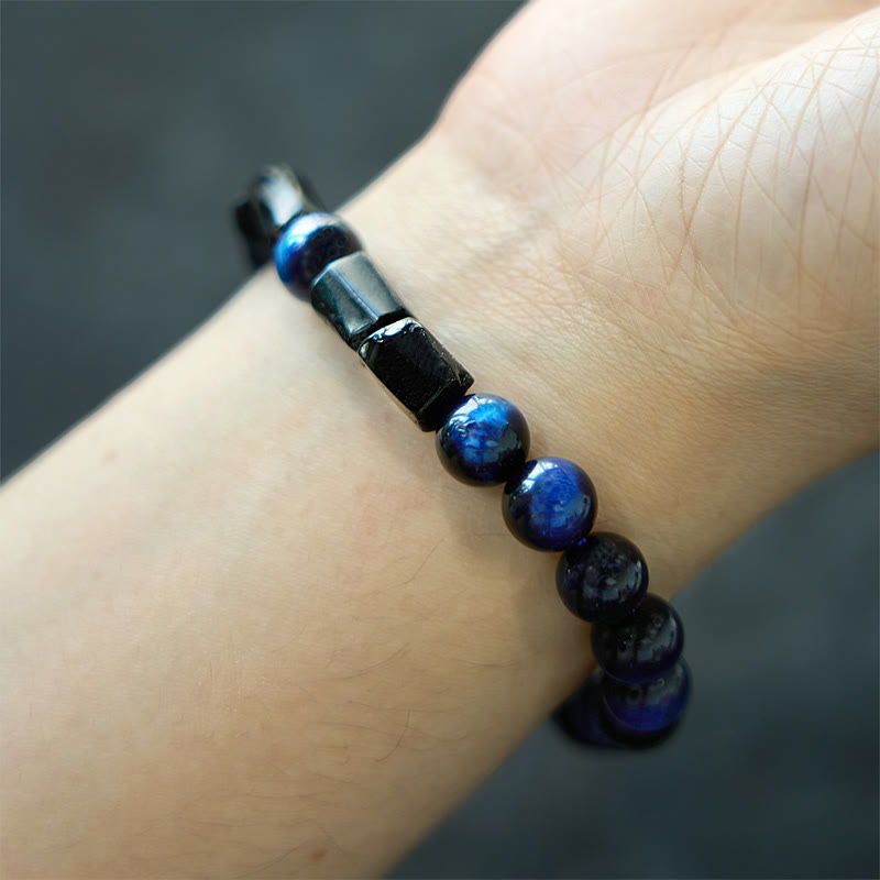 "Wishing You Strength and Clarity" Blue Tiger Eye Bracelet Includes Gift Message Card