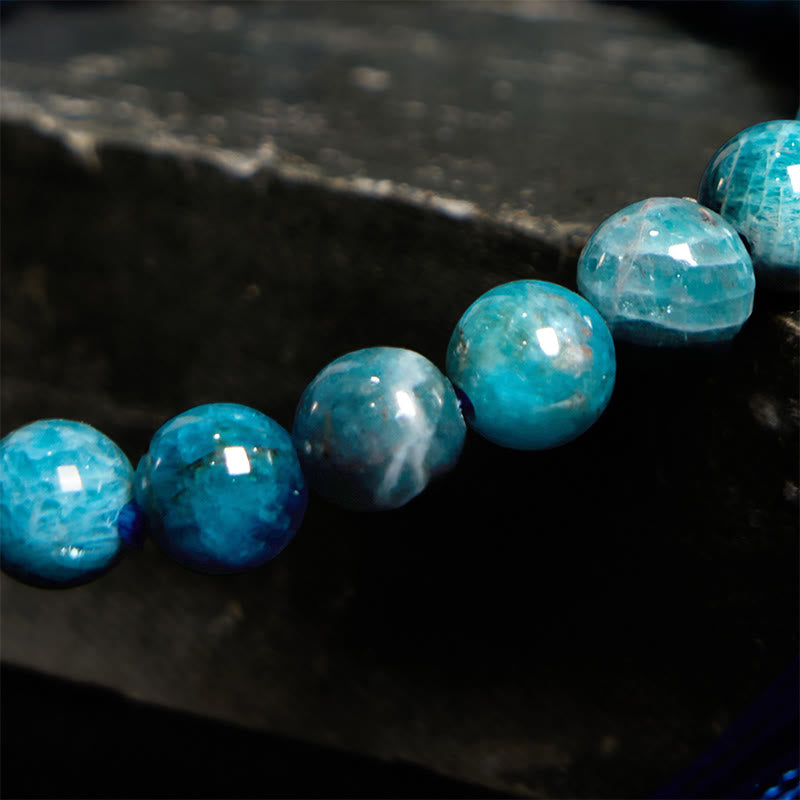 Natural Blue Apatite Manifestation Gemstone Bracelet