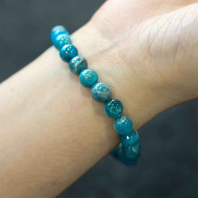 Natural Blue Apatite Manifestation Gemstone Bracelet