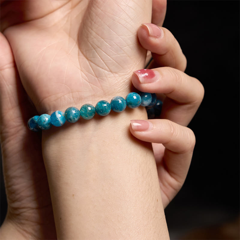 Natural Blue Apatite Manifestation Gemstone Bracelet
