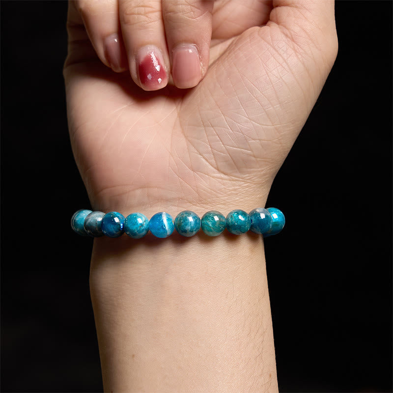 Natural Blue Apatite Manifestation Gemstone Bracelet