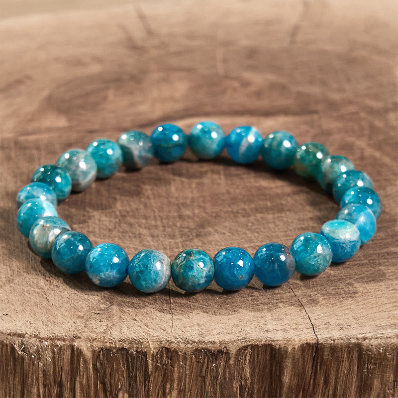 Natural Blue Apatite Manifestation Gemstone Bracelet