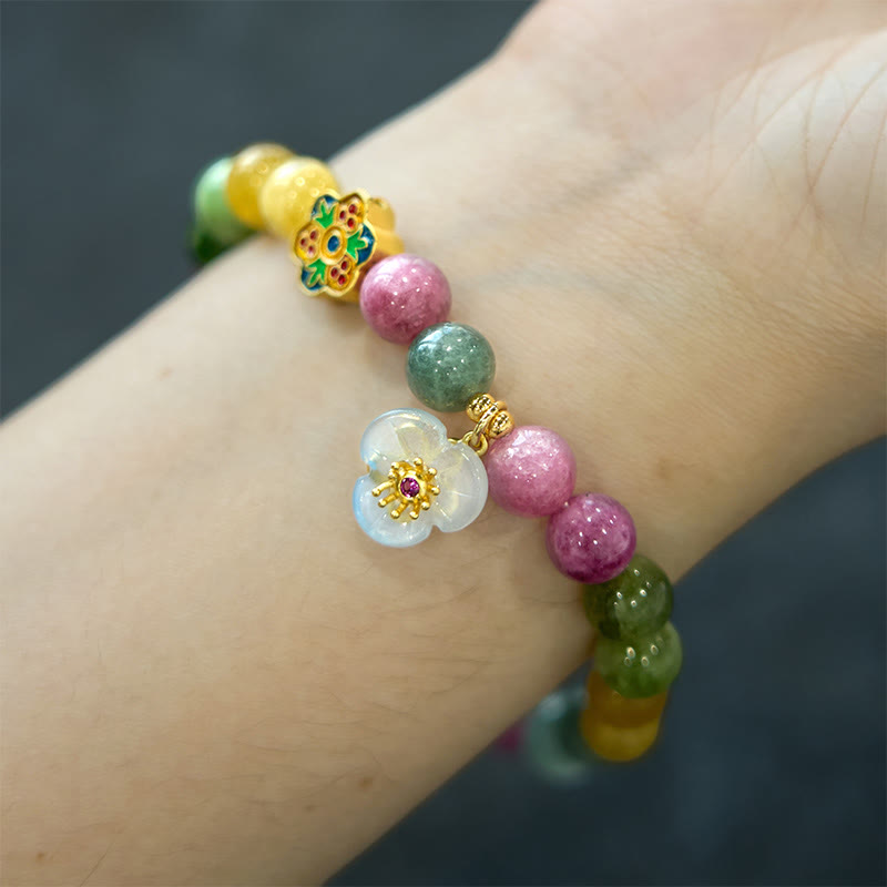 Tourmaline Wisdom Flower Bracelet
