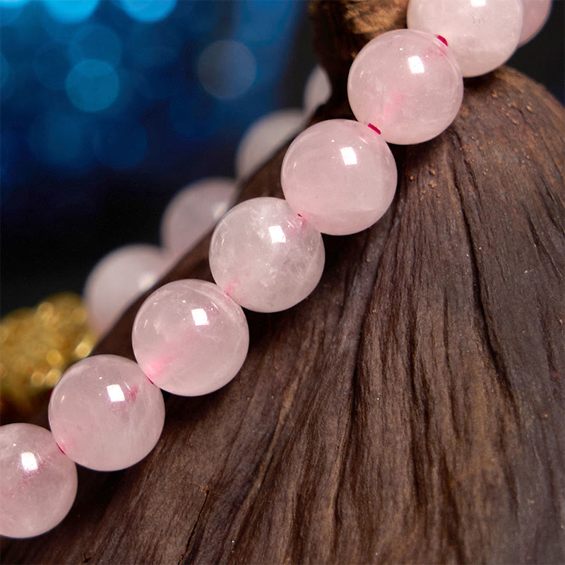 Handmade Rose Quartz and Citrine Flower Copper Bracelet