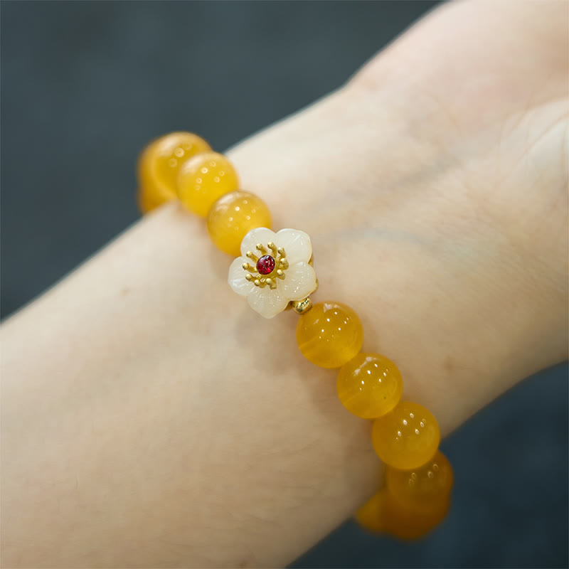 Cat's Eye Chrysoberyl Flower Love Bracelet