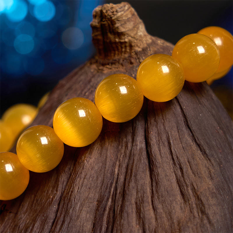 Cat's Eye Chrysoberyl Flower Love Bracelet