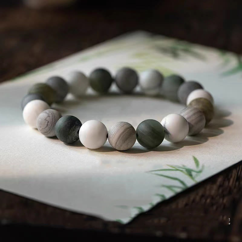 White Turquoise Picasso Jasper Green Calcite Blessing Bracelet