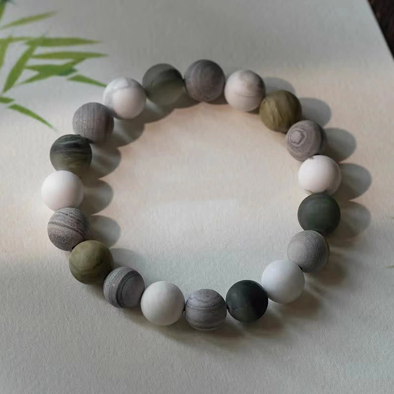 White Turquoise Picasso Jasper Green Calcite Blessing Bracelet