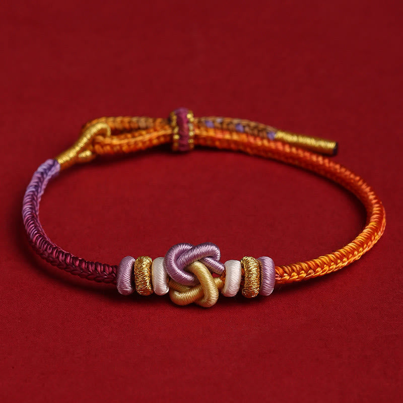 Colorful String Heart Knot Protection Braided Bracelet