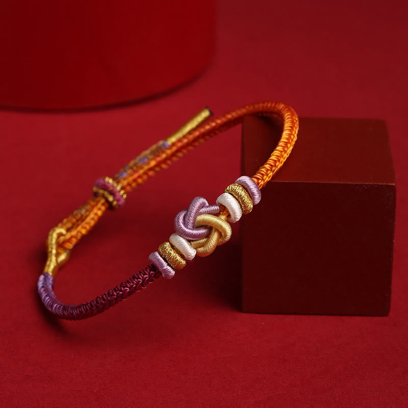 Colorful String Heart Knot Protection Braided Bracelet