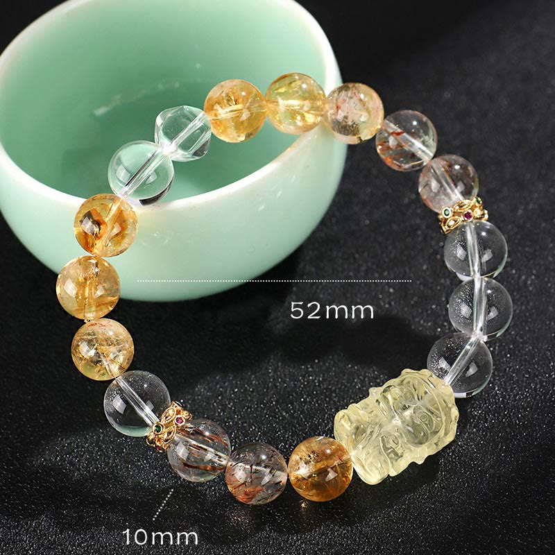 Natural Citrine Pearl Topaz White Crystal Protection Bracelet