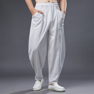Cotton Ramie Linen Loose Meditation Harem Pants