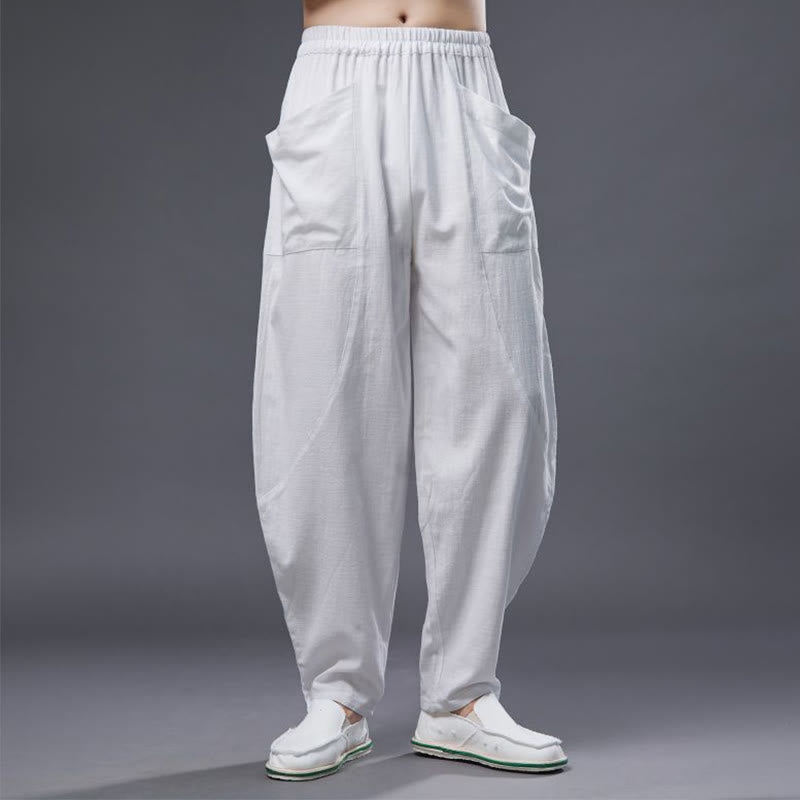 Cotton Ramie Linen Loose Meditation Harem Pants