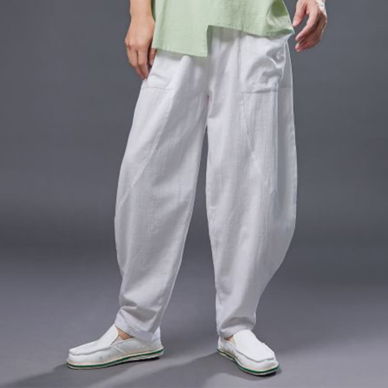 Cotton Ramie Linen Loose Meditation Harem Pants