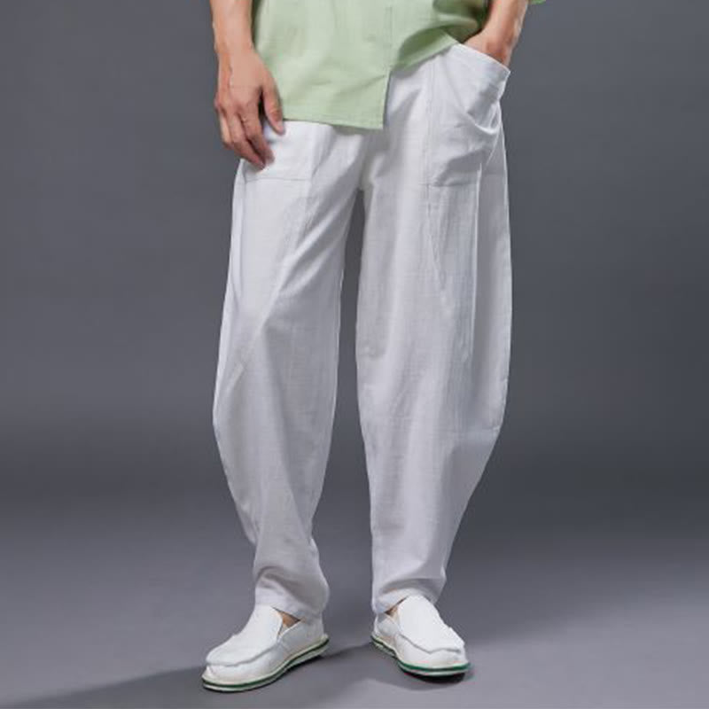 Cotton Ramie Linen Loose Meditation Harem Pants