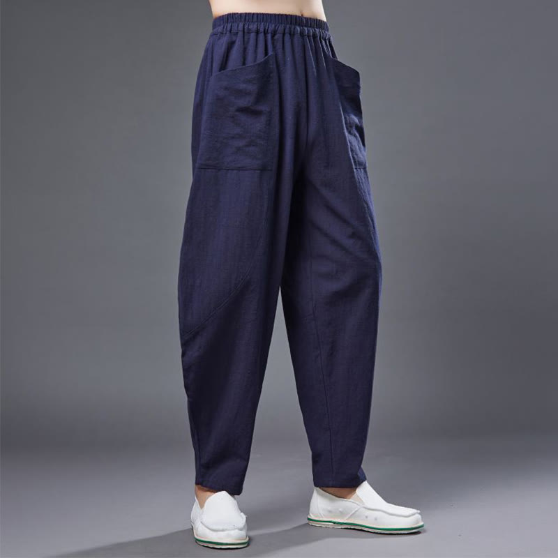 Cotton Ramie Linen Loose Meditation Harem Pants