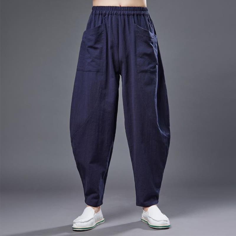 Cotton Ramie Linen Loose Meditation Harem Pants