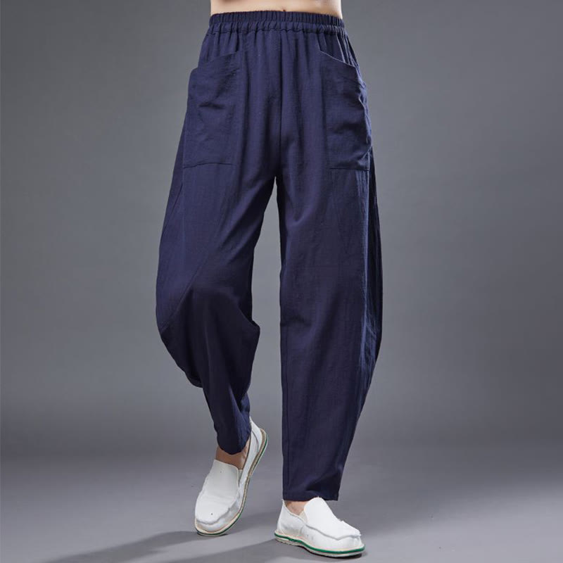 Cotton Ramie Linen Loose Meditation Harem Pants