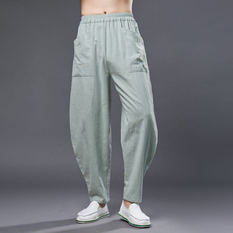Cotton Ramie Linen Loose Meditation Harem Pants